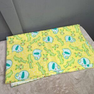 JoAnn Fabric Flannel Fabric Yellow Elephants Alligator Frog 2 Yards 44"x73"
